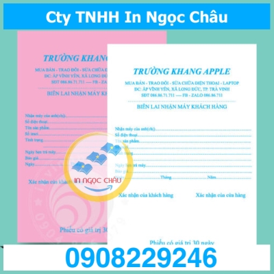  	In biên lai 2 liên giá rẻ