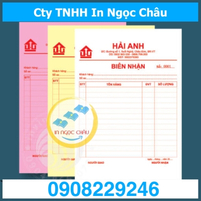  	In biên nhận 3 liên giá rẻ