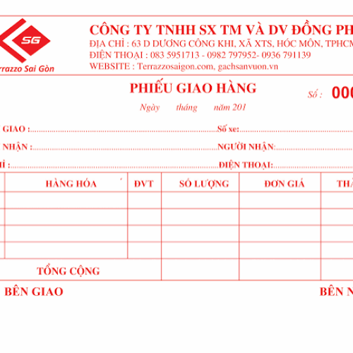  	In phiếu giao hàng 2 liên giá rẻ