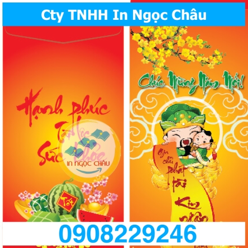  	Nhận in bao lì xì số lượng ít