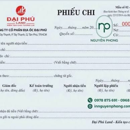 In phiếu chi 2 liên giá rẻ