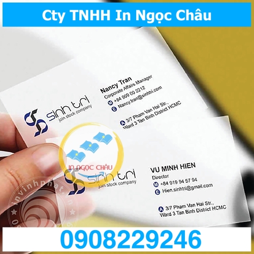  	In name card nhựa giá rẻ TpHCM