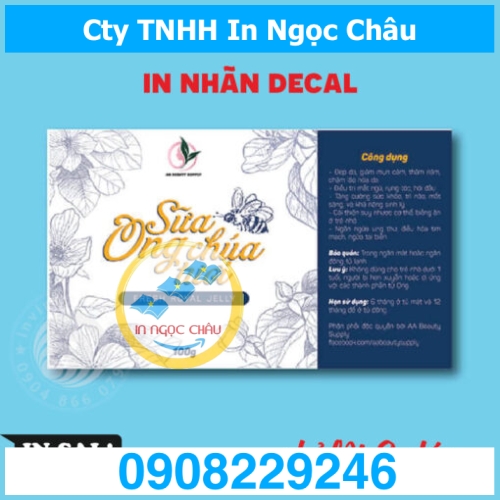  	In decal nhựa sữa