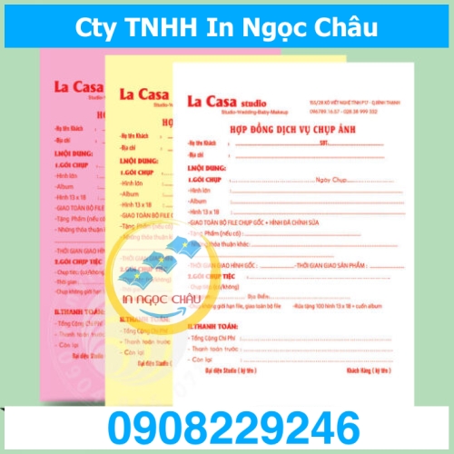  	In hợp đồng 3 liên