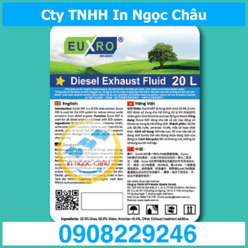  	In tem nhãn decal dán sản phẩm