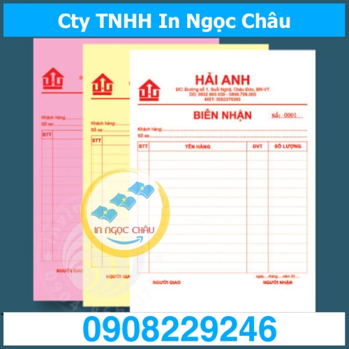  	In biên nhận 3 liên giá rẻ