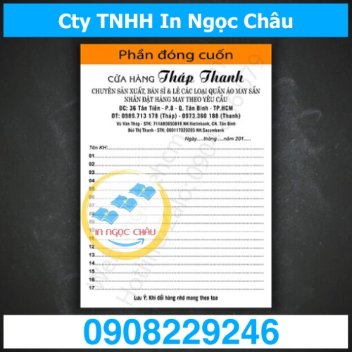  	In Phiếu Thu