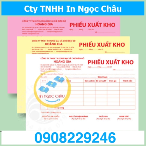  	Công ty in phiếu xuất kho 3 liên