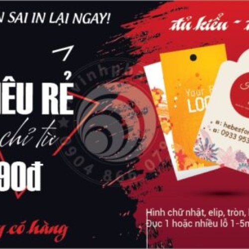  	Giá rẻ hơn 20% khi In Tag treo Khuyên tai
